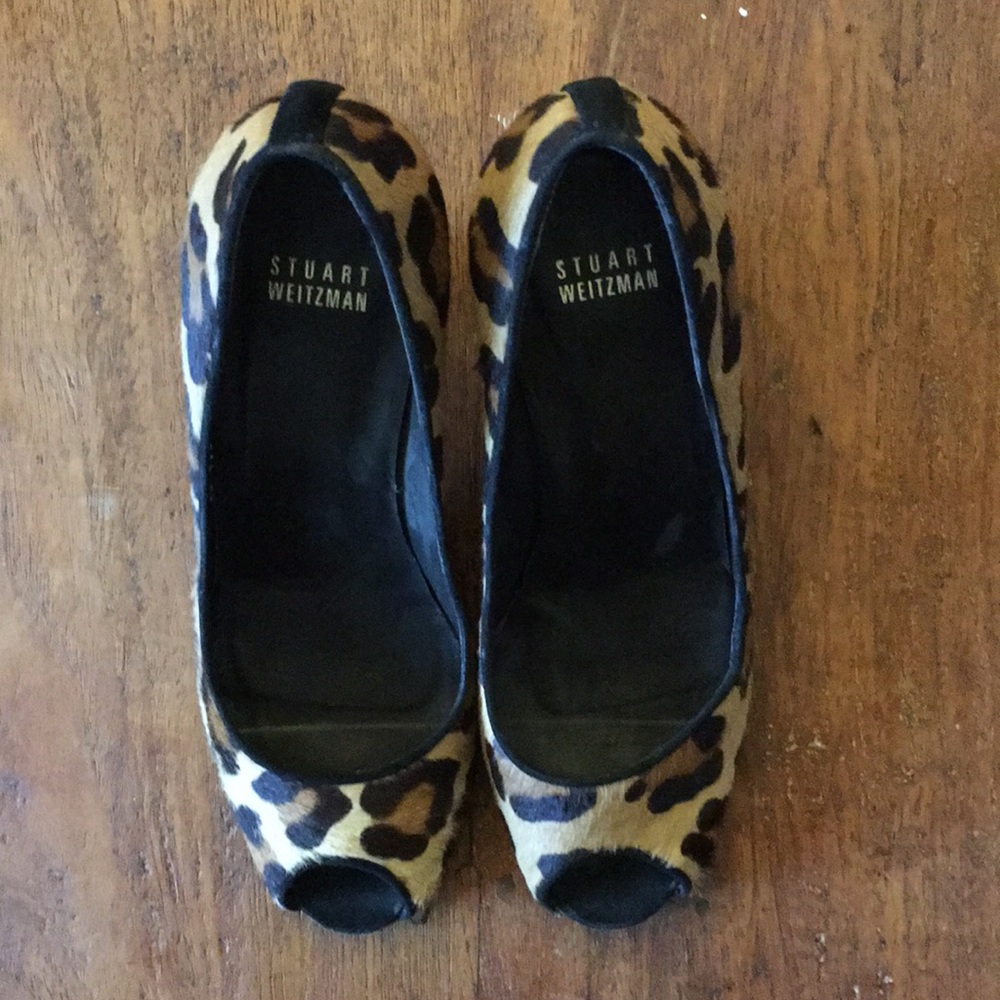 Any 5 for $100 Stuart Weitzman leopard peep toe wedge shoes